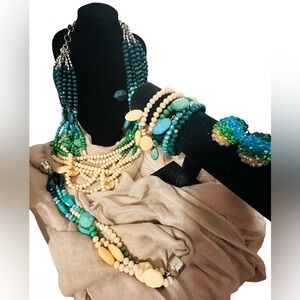 Sassy Jones MALIA BUNDLE: Necklace, Wrap Bracelet, Earrings, FREE Headwrap